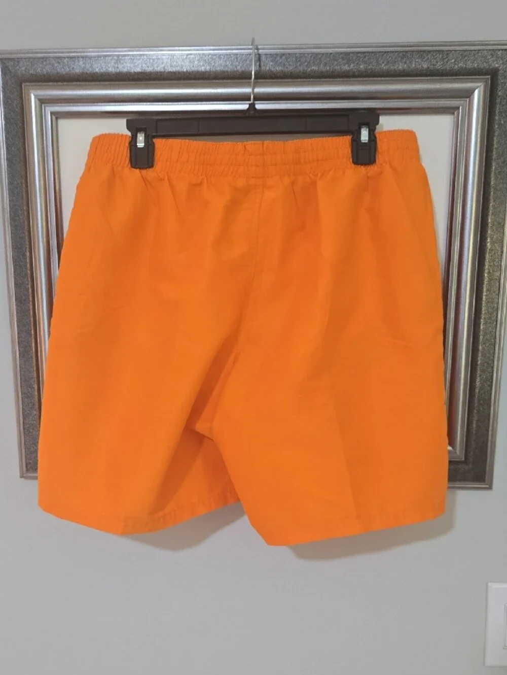 Nike Men’s Bright Orange Athletic Shorts with White Swoosh